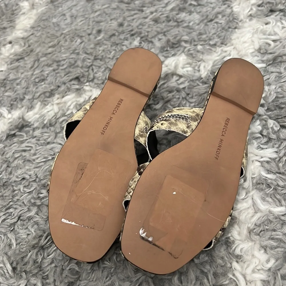 Rebecca Minkoff Marciann Genuine Leather Sandals Snakeskin Slip-on Style Size 6